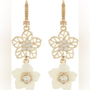 Marchesa  Mother-of-Pearl Flower Drop Earrings